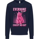 Everyone Sucks Except My Cat Kids Sweatshirt Jumper Navy Blue