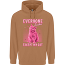 Everyone Sucks Except My Cat Mens 80% Cotton Hoodie Caramel Latte