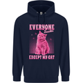 Everyone Sucks Except My Cat Mens 80% Cotton Hoodie Navy Blue