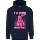 Everyone Sucks Except My Cat Mens 80% Cotton Hoodie Navy Blue