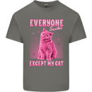 Everyone Sucks Except My Cat Mens Cotton T-Shirt Tee Top Charcoal