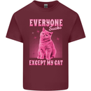 Everyone Sucks Except My Cat Mens Cotton T-Shirt Tee Top Maroon