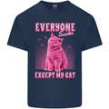 Everyone Sucks Except My Cat Mens Cotton T-Shirt Tee Top Navy Blue