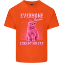 Everyone Sucks Except My Cat Mens Cotton T-Shirt Tee Top Orange