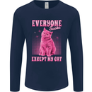 Everyone Sucks Except My Cat Mens Long Sleeve T-Shirt Navy Blue