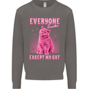 Everyone Sucks Except My Cat Mens Sweatshirt Jumper Charcoal