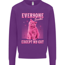 Everyone Sucks Except My Cat Mens Sweatshirt Jumper Purple