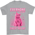 Everyone Sucks Except My Cat Mens T-Shirt 100% Cotton Sports Grey