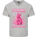 Everyone Sucks Except My Cat Mens V-Neck Cotton T-Shirt Sports Grey