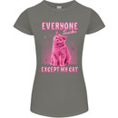 Everyone Sucks Except My Cat Womens Petite Cut T-Shirt Charcoal