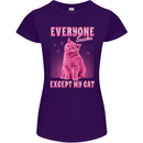 Everyone Sucks Except My Cat Womens Petite Cut T-Shirt Purple