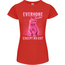 Everyone Sucks Except My Cat Womens Petite Cut T-Shirt Red