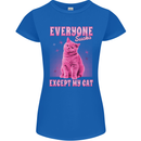 Everyone Sucks Except My Cat Womens Petite Cut T-Shirt Royal Blue