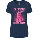 Everyone Sucks Except My Cat Womens Wider Cut T-Shirt Navy Blue