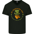 Everyone's Irish on St. Patrick's Day Beer Mens V-Neck Cotton T-Shirt Black