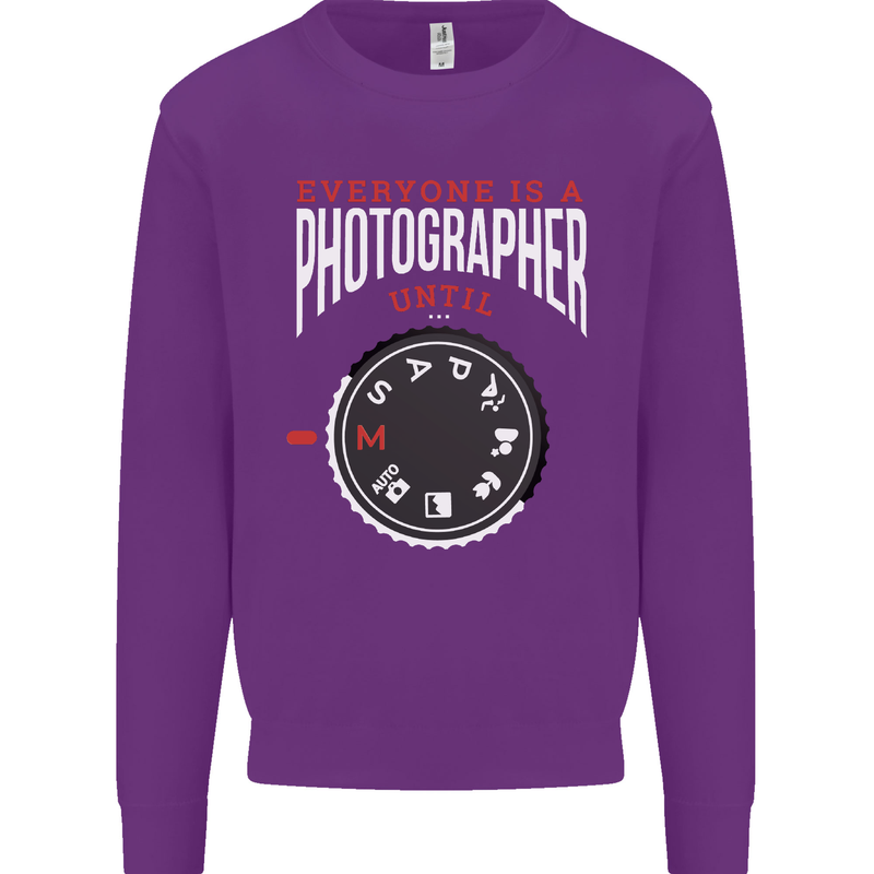 Everyone's a Photographer Until Photography Mens Sweatshirt Jumper Purple