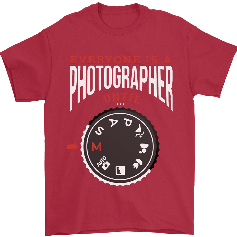 Everyone's a Photographer Until Photography Mens T-Shirt Cotton Gildan Red