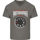 Everyone's a Photographer Until Photography Mens V-Neck Cotton T-Shirt Charcoal