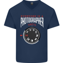 Everyone's a Photographer Until Photography Mens V-Neck Cotton T-Shirt Navy Blue