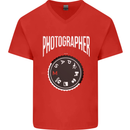 Everyone's a Photographer Until Photography Mens V-Neck Cotton T-Shirt Red