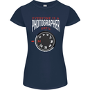 Everyone's a Photographer Until Photography Womens Petite Cut T-Shirt Navy Blue