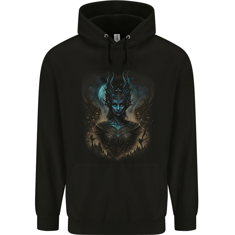 Evil Alien Sorceress Fantasy Witch Halloween Childrens Kids Hoodie Black