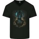 Evil Alien Sorceress Fantasy Witch Halloween Mens V-Neck Cotton T-Shirt Black