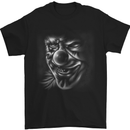Evil Clown Face Demon Skull Halloween Mens T-Shirt Cotton Gildan Black