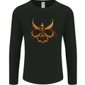 Evil Mask Black Magic Devil Worship Ouija Skull Mens Long Sleeve T-Shirt Black