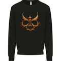Evil Mask Black Magic Devil Worship Ouija Skull Mens Sweatshirt Jumper Black