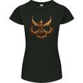 Evil Mask Black Magic Devil Worship Ouija Skull Womens Petite Cut T-Shirt Black