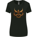 Evil Mask Black Magic Devil Worship Ouija Skull Womens Wider Cut T-Shirt Black