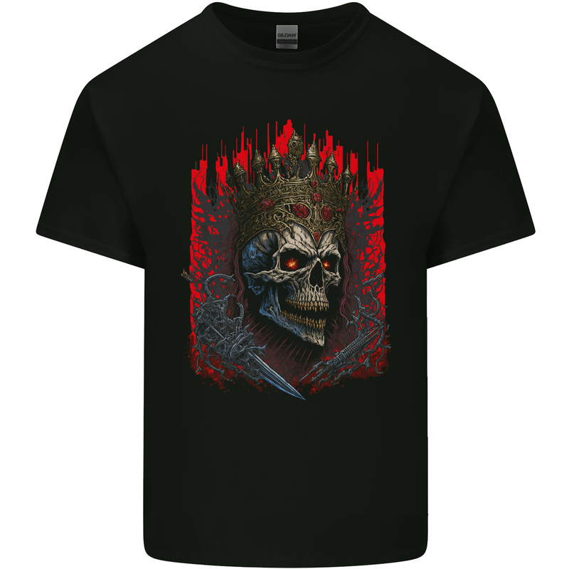 Evil Skull King Heavy Metal Rock Music Kids T-Shirt Childrens Black