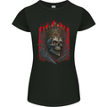 Evil Skull King Heavy Metal Rock Music Womens Petite Cut T-Shirt Black