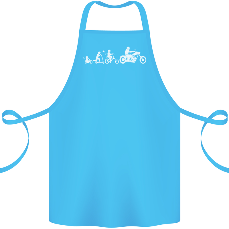 Evolution Motorcycle Motorbike Biker Cotton Apron 100% Organic Turquoise