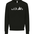 Evolution Motorcycle Motorbike Biker Kids Sweatshirt Jumper Black