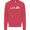 Evolution Motorcycle Motorbike Biker Kids Sweatshirt Jumper Heliconia