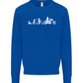 Evolution Motorcycle Motorbike Biker Kids Sweatshirt Jumper Royal Blue