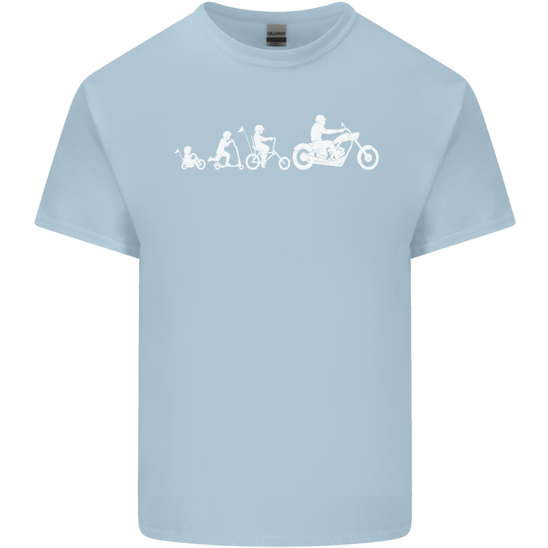 Evolution Motorcycle Motorbike Biker Kids T-Shirt Childrens Light Blue