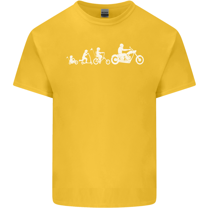 Evolution Motorcycle Motorbike Biker Kids T-Shirt Childrens Yellow