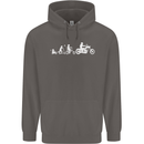 Evolution Motorcycle Motorbike Biker Mens 80% Cotton Hoodie Charcoal