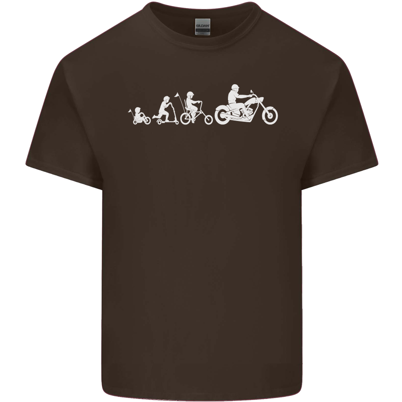 Evolution Motorcycle Motorbike Biker Mens Cotton T-Shirt Tee Top Dark Chocolate