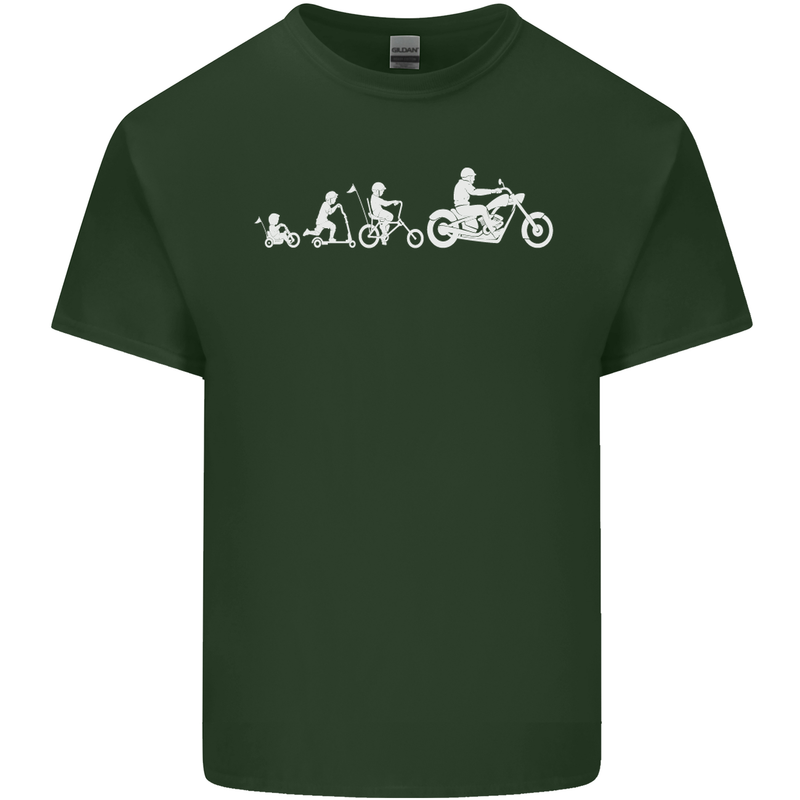 Evolution Motorcycle Motorbike Biker Mens Cotton T-Shirt Tee Top Forest Green