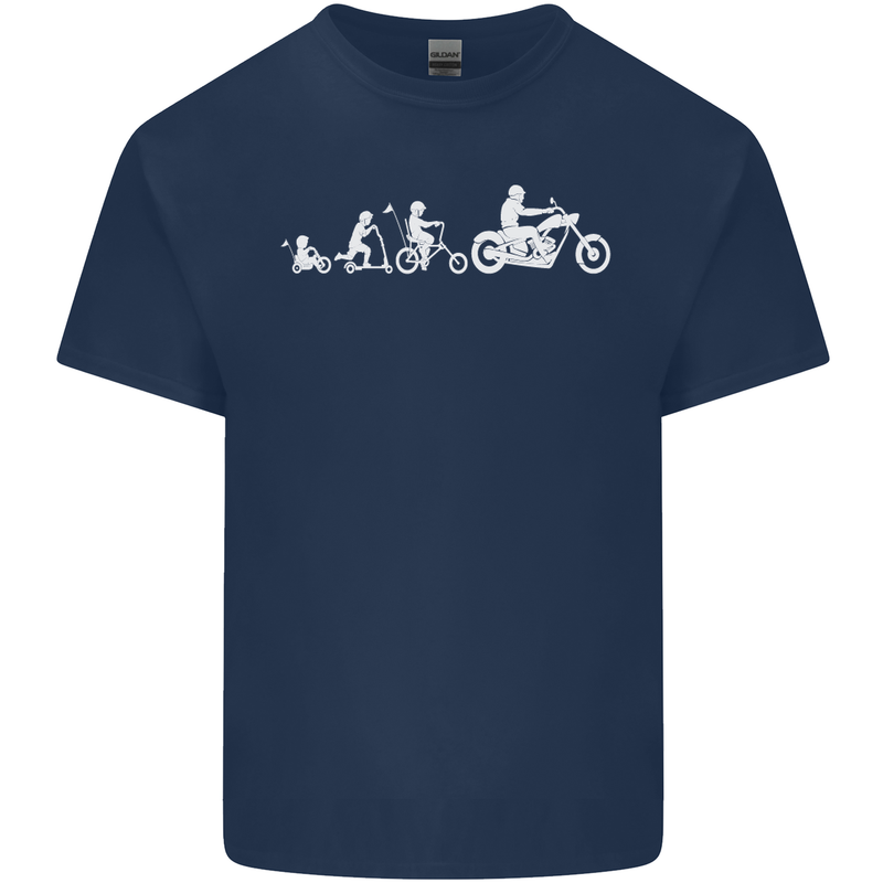 Evolution Motorcycle Motorbike Biker Mens Cotton T-Shirt Tee Top Navy Blue