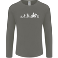 Evolution Motorcycle Motorbike Biker Mens Long Sleeve T-Shirt Charcoal