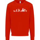 Evolution Motorcycle Motorbike Biker Mens Sweatshirt Jumper Bright Red