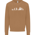 Evolution Motorcycle Motorbike Biker Mens Sweatshirt Jumper Caramel Latte