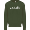 Evolution Motorcycle Motorbike Biker Mens Sweatshirt Jumper Forest Green