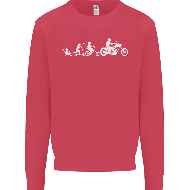 Evolution Motorcycle Motorbike Biker Mens Sweatshirt Jumper Heliconia