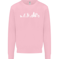 Evolution Motorcycle Motorbike Biker Mens Sweatshirt Jumper Light Pink